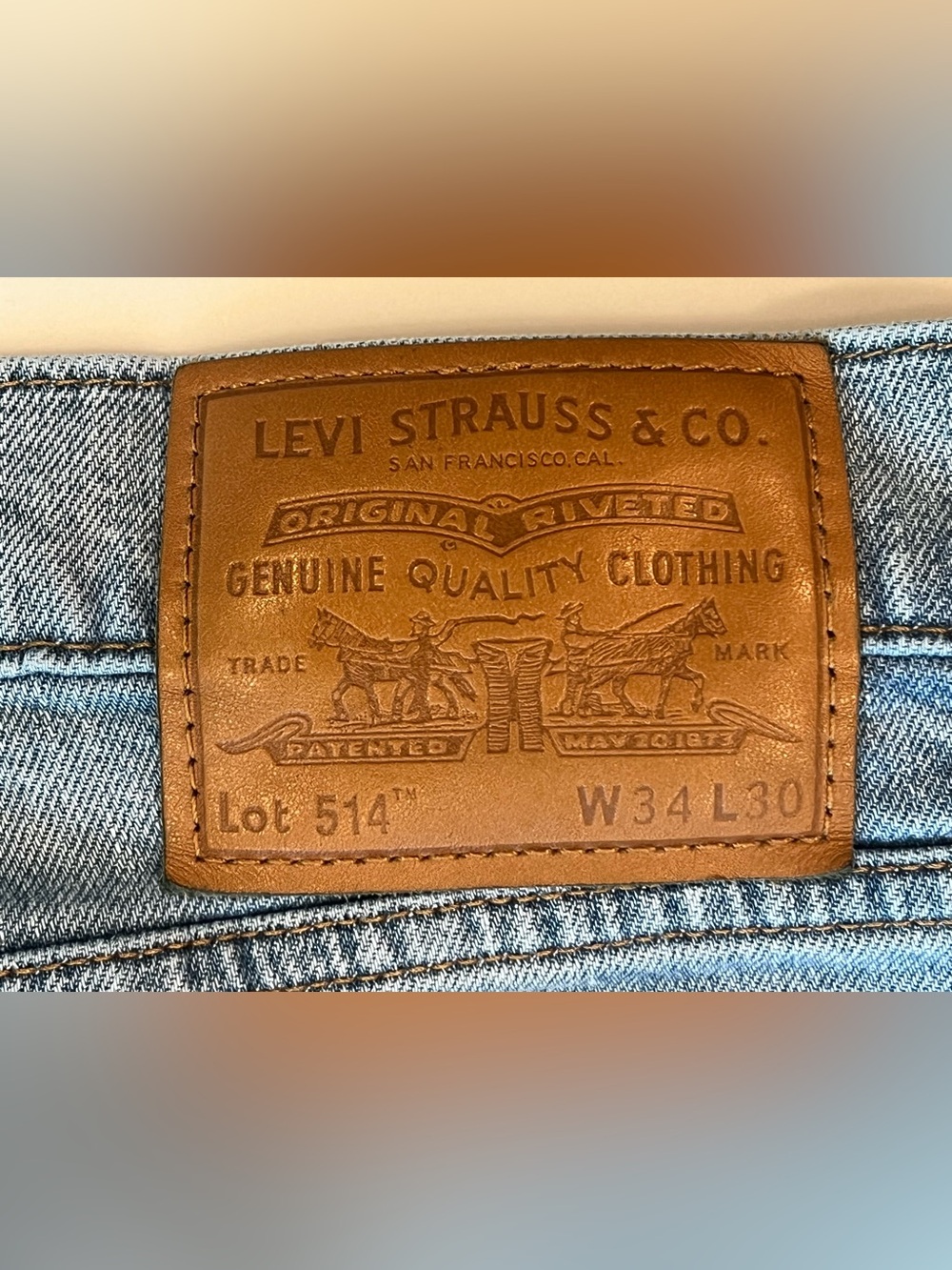 Vintage big E premium Levis Men's Straight-Leg Jeans - Picture 3 of 14